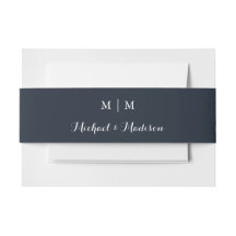 Classic Monogram Faire-part de mariage Belly Band
