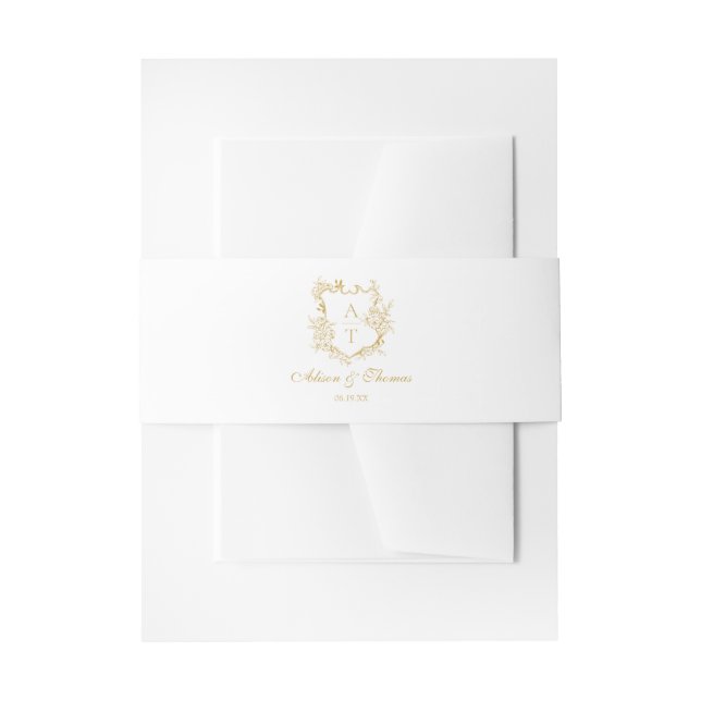 Bandeau De Faire-part Classic or Monogram Crest Mariage (Devant example)
