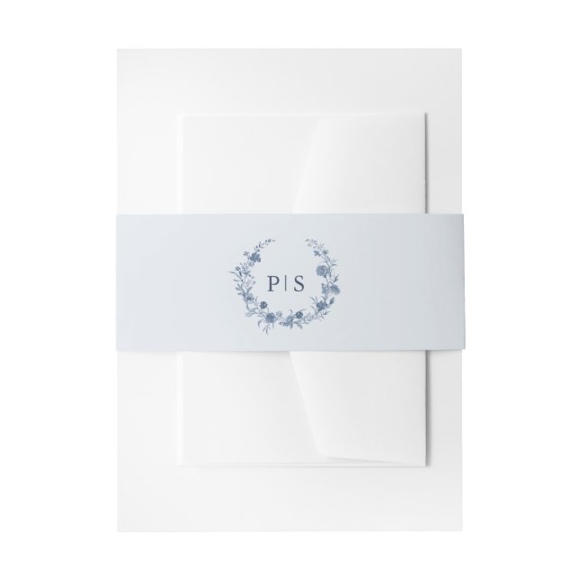 Bandeau De Faire-part Classic Victorian Blue French Garden Chic Wedding (Devant example)