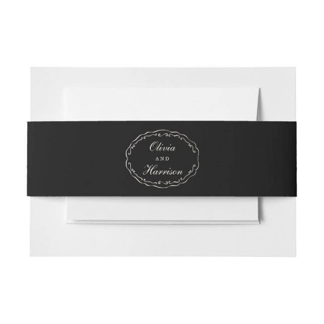 Bandeau De Faire-part Classic Wedding Invitation Belly Band (Devant Example)