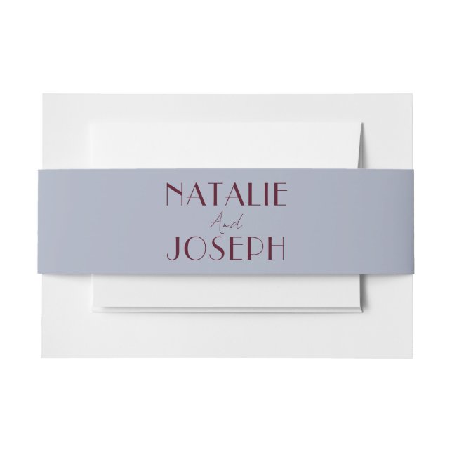 Bandeau De Faire-part Classy Bluebell Grape Fig Old Money Fancy Wedding (Devant Example)