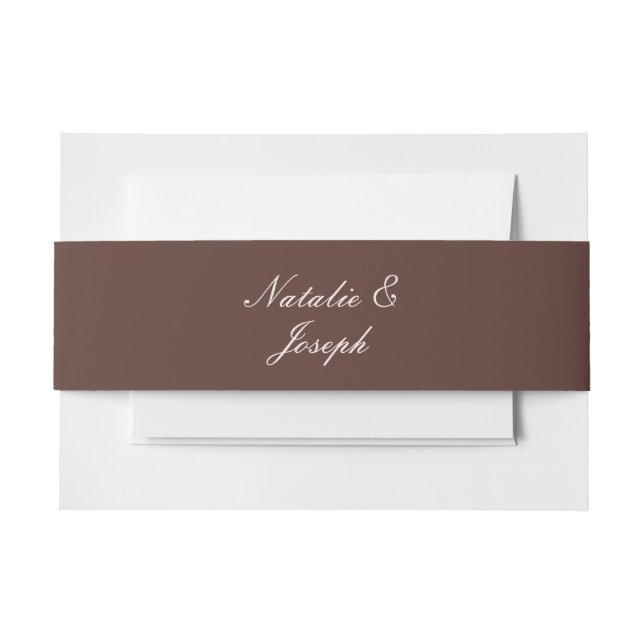 Bandeau De Faire-part Classy Chocolate Brown Cream Old Money Wedding (Devant Example)