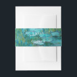 Bandeau De Faire-part Claude Monet Water Lilies Mariage<br><div class="desc">Elégante bande de ventre d'invitation de mariage avec peinture classique Water Lilies par Claude Monet</div>