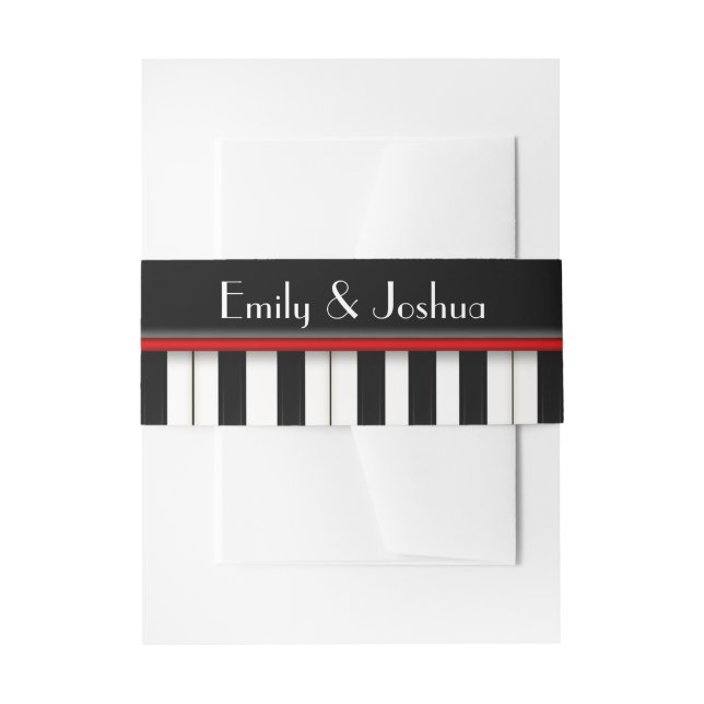 Bandeau De Faire-part Clavier de piano avec noms (Devant example)