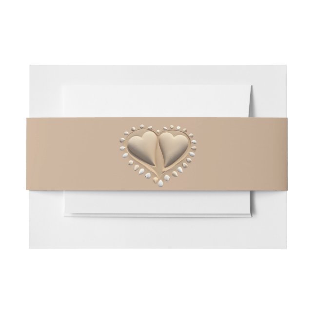 Bandeau De Faire-part Coeurs de sable de plage (Devant Example)
