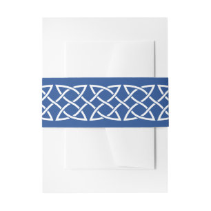 Bandeau De Faire-part Coeurs de tissage celtique dans Bleu Invitation Ba