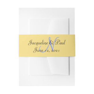 Bandeau De Faire-part Coeurs du coucher de soleil jaune-jaune Monogramme