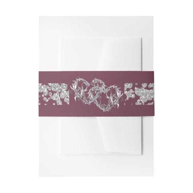 Bandeau De Faire-part Coeurs et Parties scintillant - Lavande (Devant example)