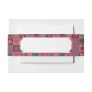 Bandeau De Faire-part Coeurs et rose de profil sous convention