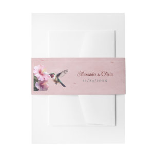 Bandeau De Faire-part Colibri et Mariage d'Hibiscus   Rose