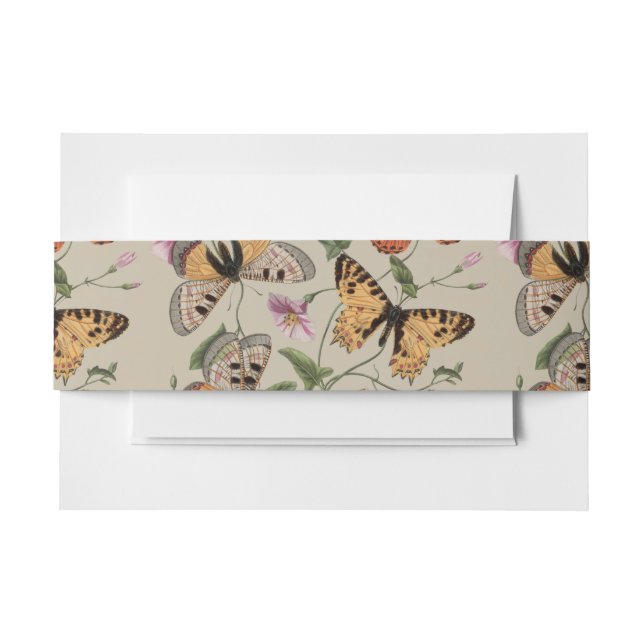 Bandeau De Faire-part Collection de la papillon Moth Nature Dessin (Devant Example)
