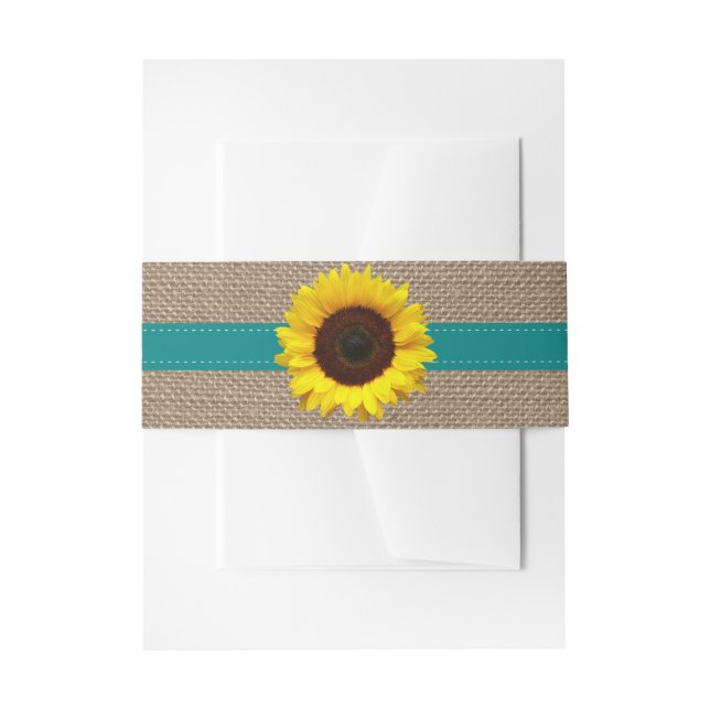 Bandeau De Faire-part Collection de Mariages de tournesol rustique - Tur (Devant example)