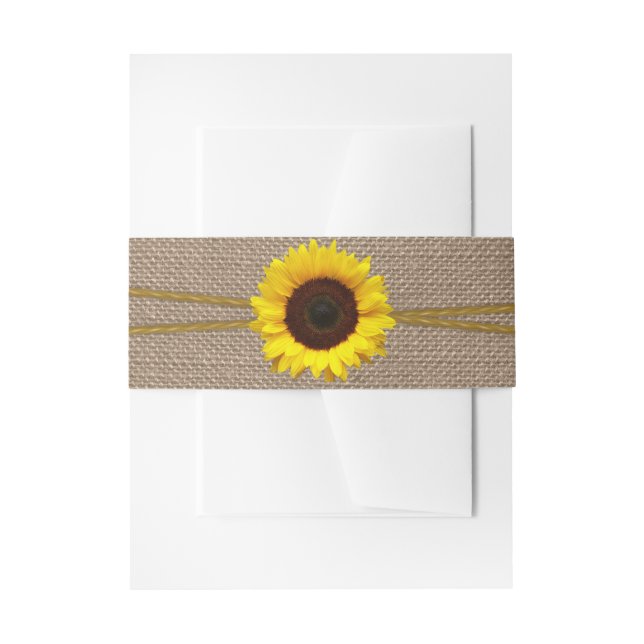Bandeau De Faire-part Collection de Mariages de tournesols rustiques (Devant example)