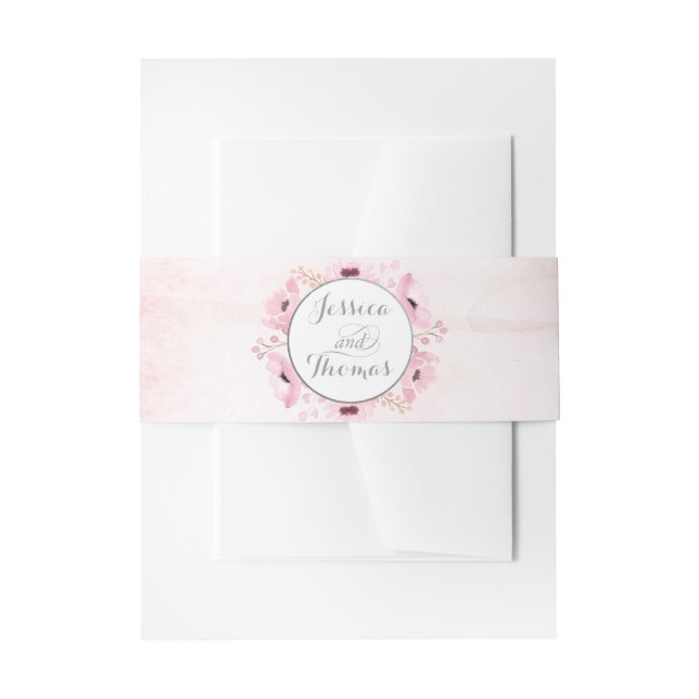 Bandeau De Faire-part Collection de Mariages floraux rose-printemps (Devant example)