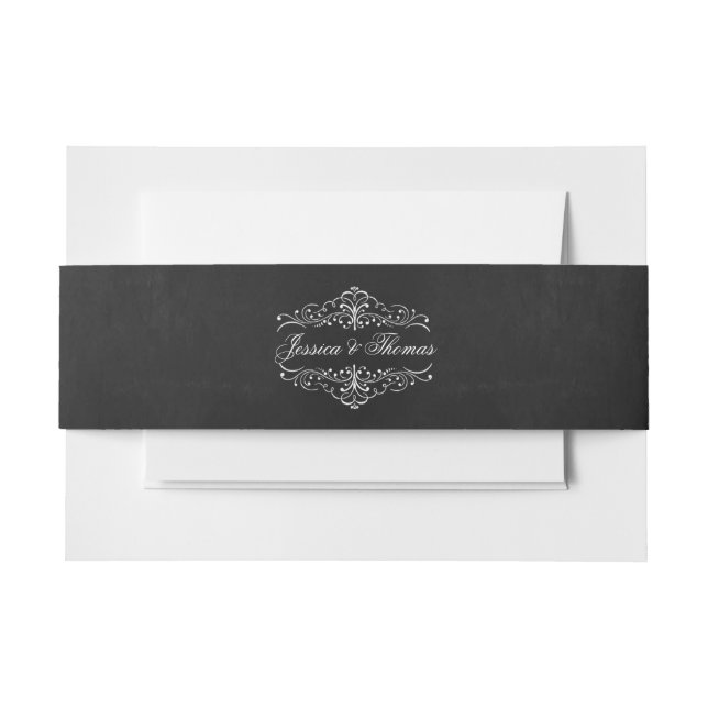 Bandeau De Faire-part Collection de Mariages Ornate Chalkboard (Devant Example)