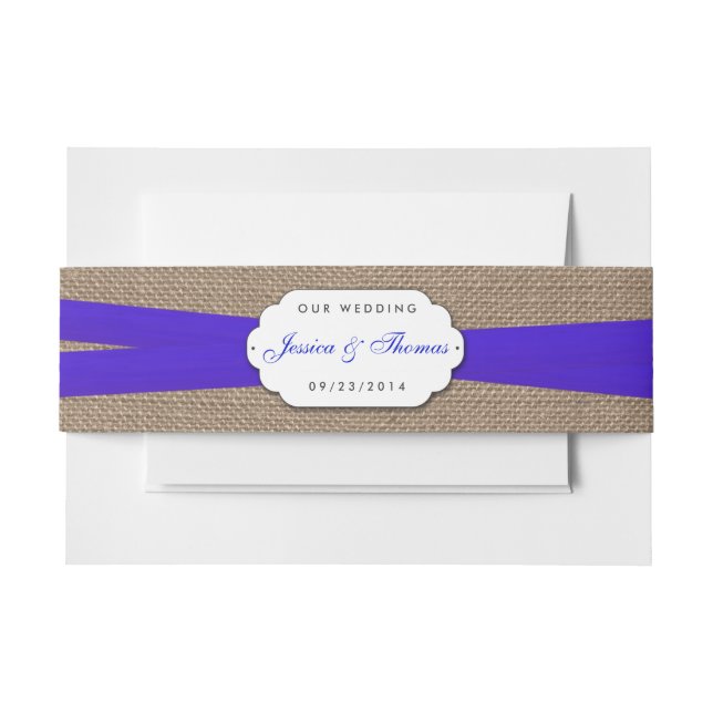 Bandeau De Faire-part Collection de Mariages Rustic Blue Bow (Devant Example)