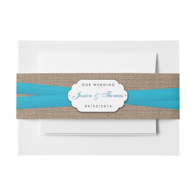 Bandeau De Faire-part Collection de Mariages Rustic Blue Bow (Devant Example)