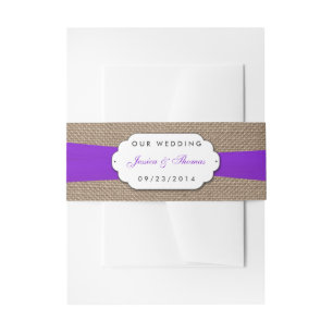 Bandeau De Faire-part Collection de Mariages Rustique pourpre Bow
