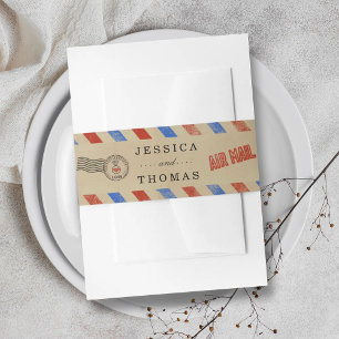 Bandeau De Faire-part Collection de Mariages Vintages Airmail