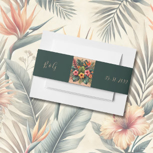 Bandeau De Faire-part Coloré Exotic Hawaiian Tropical Mariage