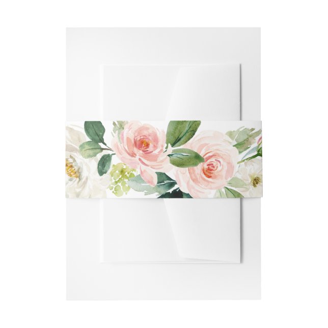 Bandeau De Faire-part Composition florale aquarelle rose tendre (Devant example)