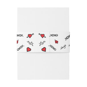 Bandeau De Faire-part Conception de baisers et d'amour XOXO
