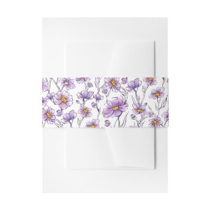 Bandeau De Faire-part Conception de motif botanique de fleur sauvage vio