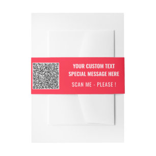 Bandeau De Faire-part Concevez votre propre QR Code Belly Band Texte per