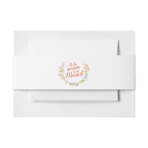 Bandeau De Faire-part Cône de mariage d'hiver rouge baies étoile