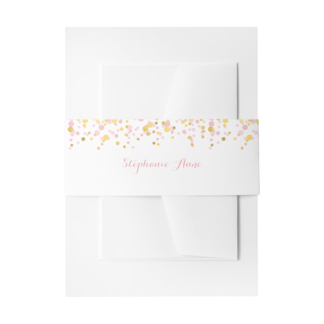 Bandeau De Faire-part Confetti rose et or communion (Devant example)