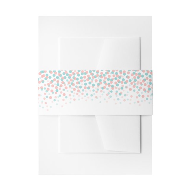 Bandeau De Faire-part Coral turquoise blanc confetti points mariage band (Devant example)