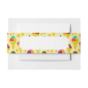 Bandeau De Faire-part Cornets de crème glacée colorés de bande dessin