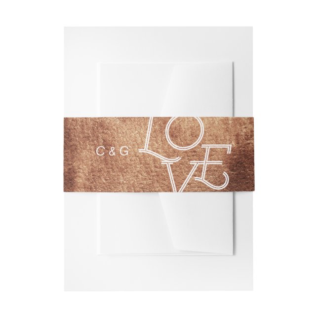 Bandeau De Faire-part Couleur en cuivre peint mariage simple moderne (Devant example)