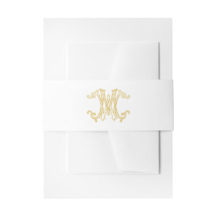 Bandeau De Faire-part COULEURS ÉDITABLES MW Monogram WM Monogram Belband