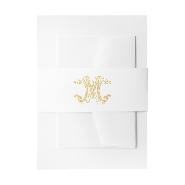 Bandeau De Faire-part COULEURS ÉDITABLES MW Monogram WM Monogram Belband (Devant example)