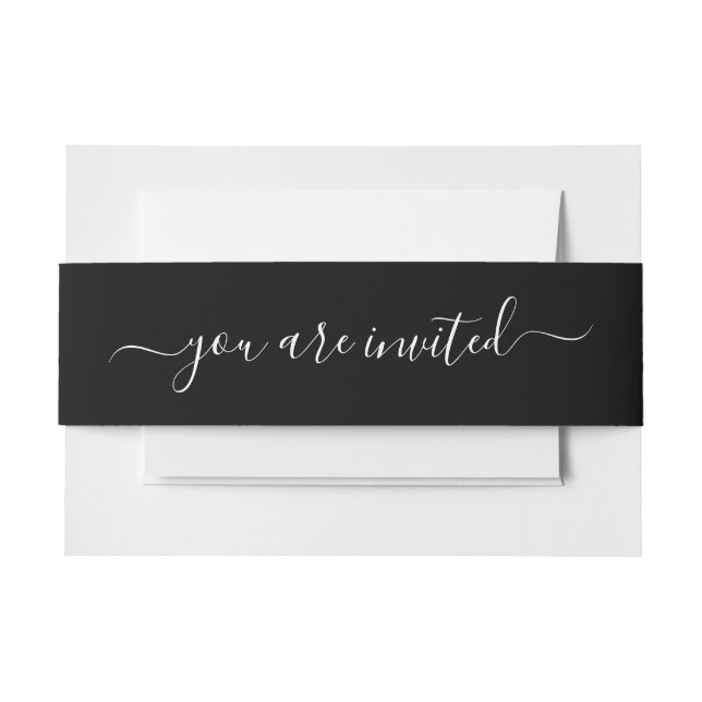 Bandeau De Faire-part Couleurs éffrayantes - Black Invitation Belly Band (Devant Example)