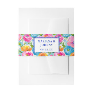 Bandeau De Faire-part Couleurs Florales Personnalisées Audacieuses Brill