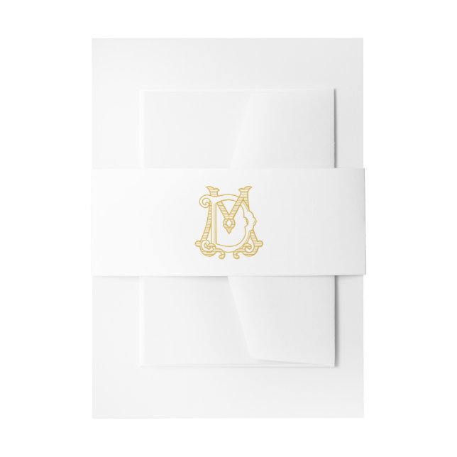 Bandeau De Faire-part COULEURS MODIFIABLES DM Monogramme MD Monogramme B (Devant example)