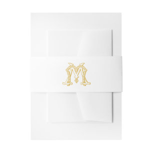 Bandeau De Faire-part COULEURS MODIFIABLES MM Monogramme MM Crest Belge 