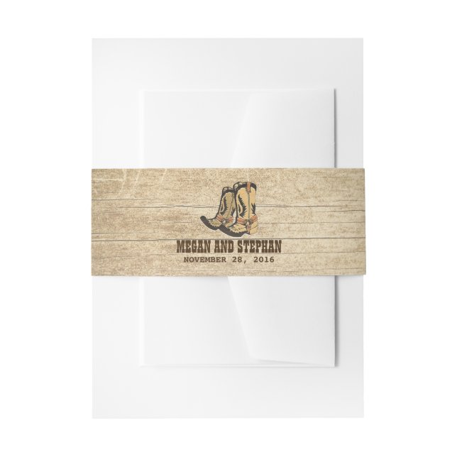 Bandeau De Faire-part Country Cowboy Boots Russe Mariage (Devant example)