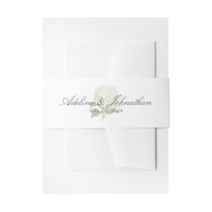 Bandeau De Faire-part Couples d'Hydrangea blanc Nom et date du Mariage
