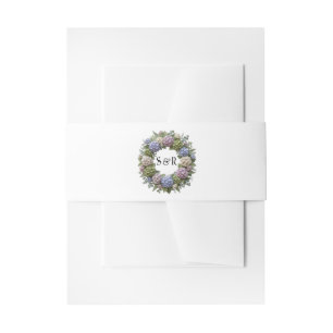 Bandeau De Faire-part Couronne de mariage à monogramme d'hortensia