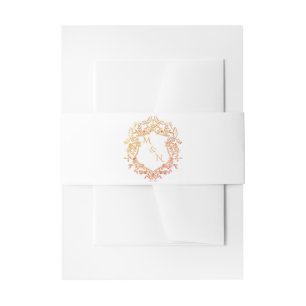 Bandeau De Faire-part Couronne de mariage à monogramme élégant