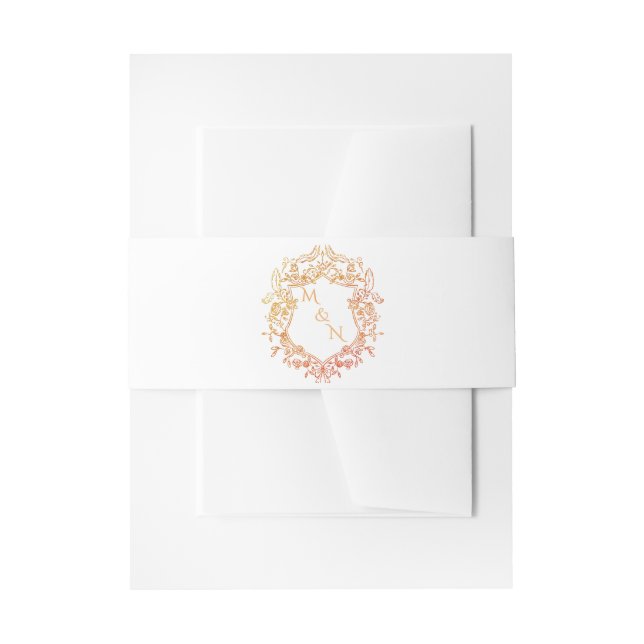 Bandeau De Faire-part Couronne de mariage à monogramme élégant (Devant example)