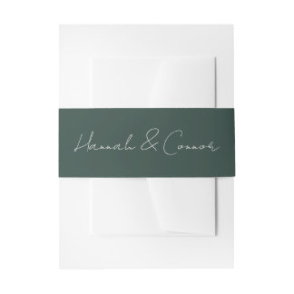 Bandeau De Faire-part Couronne d'hiver minimaliste élégante blanc vert