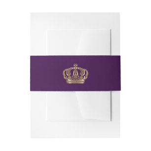 Bandeau De Faire-part Couronne d'or pourpre royal