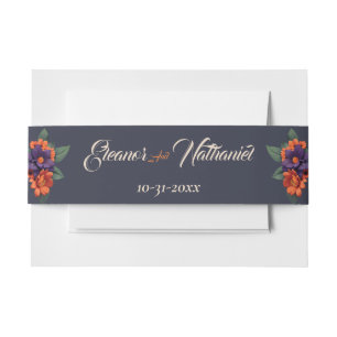 Bandeau De Faire-part Crâne floral gothique élégant 3D