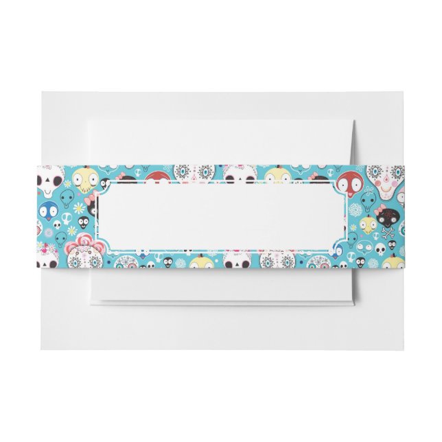 Bandeau De Faire-part Crâne riant de texture (Devant Example)