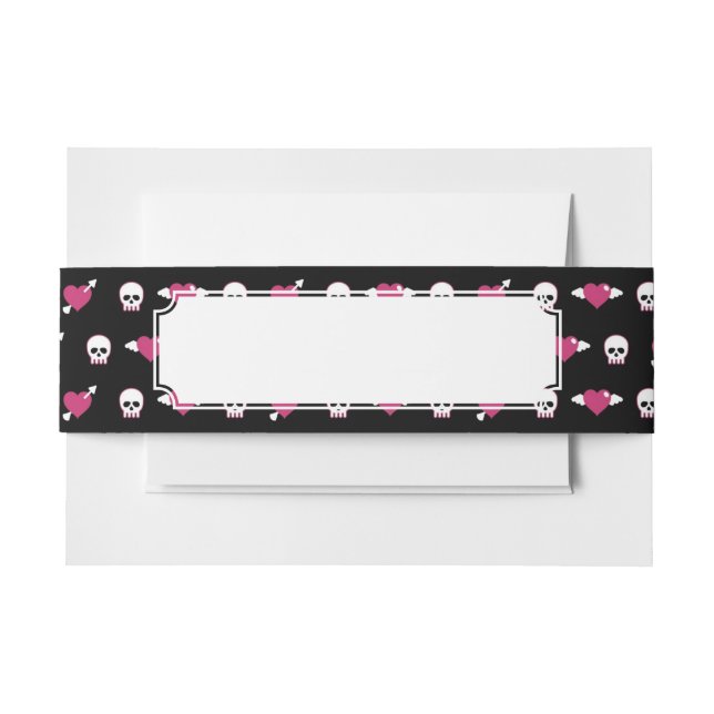Bandeau De Faire-part Crânes et coeurs (Devant Example)