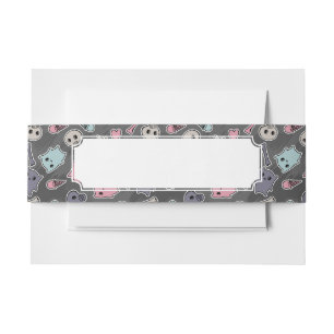 Bandeau De Faire-part Crânes, et coeurs sur l'arrière - plan noir